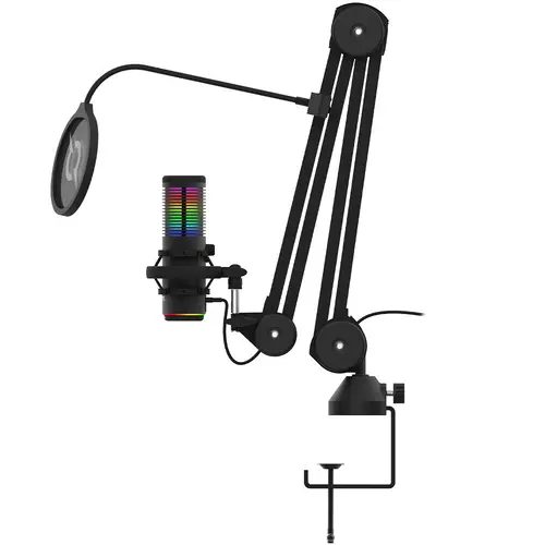 Microfon AQIRYS Galileo, cardioid & omnidirectional, USB-C (Negru)