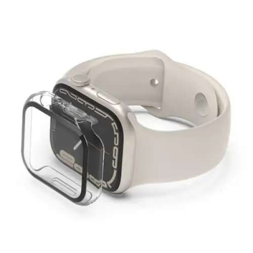 Protector de ecran tratat 2-in-1 Belkin EdzettCurve + bara de protectie pentru Apple Watch Series 8/7/6/5/4, accesoriu ceas inteligent