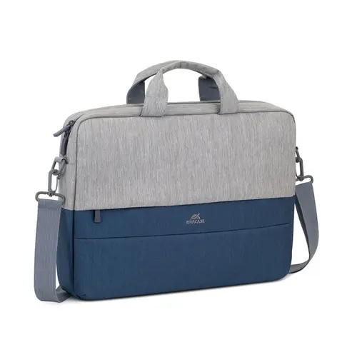 Geanta antifurt laptop RivaCase, 15.6inch, Gri/Albastru inchis