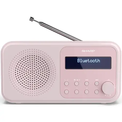Radio portabil digital Sharp Tokyo, DAB+, FM RDS, Bluetooth, Roz