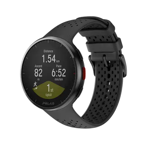 Ceas activity tracker Polar Pacer Pro, Ecran 1.2inch 45mm, Gorilla Glass, GPS, Bluetooth, Monitor cardiac, Waterproof 5 ATM, Monitorizare somn (Gri)