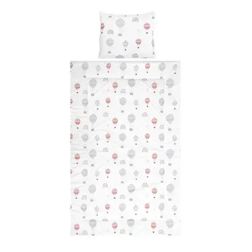 Set lenjerie pat 3 piese  Lorelli Cosy Baloons Grey, bumbac