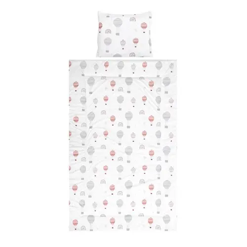 Set lenjerie pat 3 piese  Lorelli Cosy Baloons Grey, bumbac