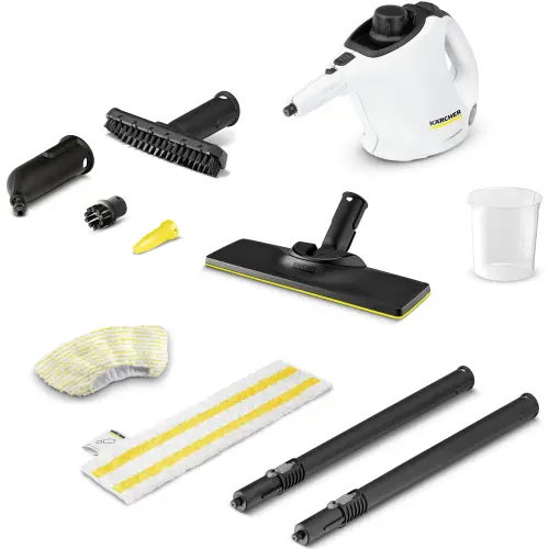 Aparat de curatat cu abur Karcher SC 1 EasyFix, 1.516-401.0, 1200 W, 3 bar, rezervor 0.2L, incalzire 3 min (Alb/Negru)