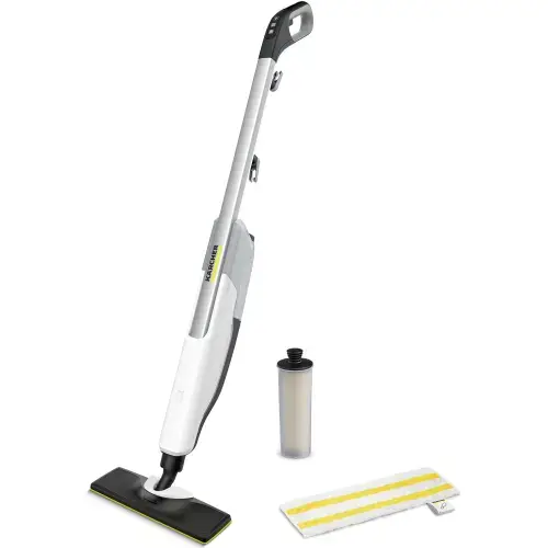 Mop de curatat cu aburi Karcher SC 2 Upright, 1.513-500.0, 1600W, controlul debitului de abur, reglare in doi pasi, in functie de tipul de pardoseala, cartus de detartrare (Alb/Negru)