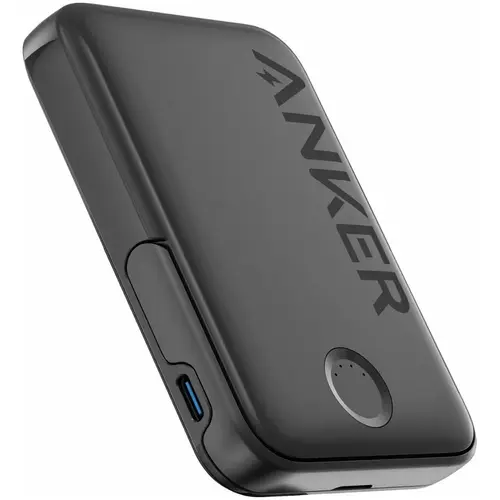 Acumulator Extern Wireless Anker 322 MagGo A1618G11, 5000 mAh, 7.5W, pentru iPhone 12/13/14 (Negru)