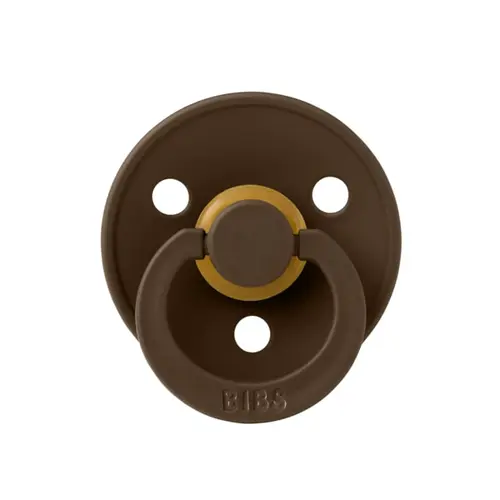 Suzeta Colour Latex pentru bebelusi BIBS, cu tetina rotunda, 0 luni +, Maro