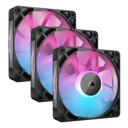 Kit 3 ventilatoare Corsair iCUE LINK RX120 RGB, iluminare RGB, 120mm, 2100 rpm PWM, (Negru)