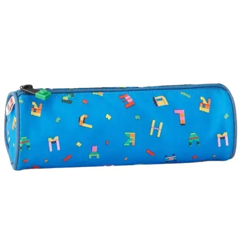 Penar cilindric neechipat LEGO V-Line - design Alphabet (Albastru)