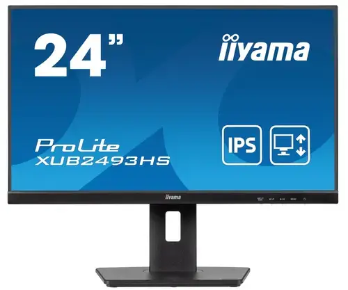 Monitor IPS LED Iiyama 23.8inch XUB2493HS-B6, Full HD (1920 x 1080), HDMI, DisplayPort, Boxe, Pivot, 100 Hz, 05 ms (Negru)