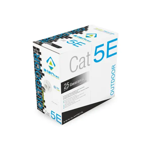Cablu U/UTP kat.5e, Alantec, PE, 305m, Negru