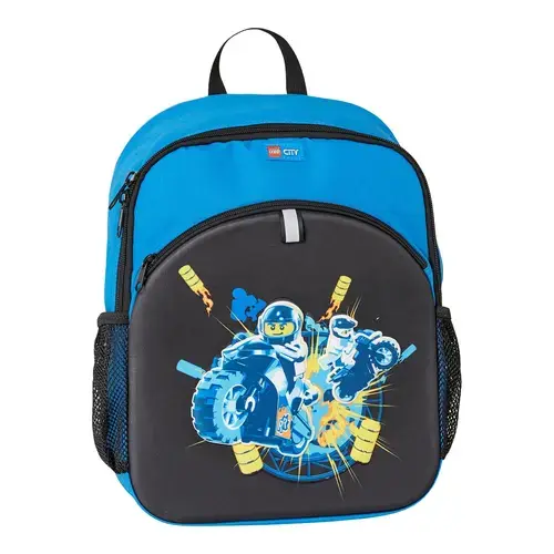 Rucsac LEGO M-Line, cu buzunar frontal,  design City Race (Negru)