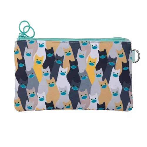 Penar dublu cu fermoar si masca material textil, ZIPIT Face-It Cats  (Gri)