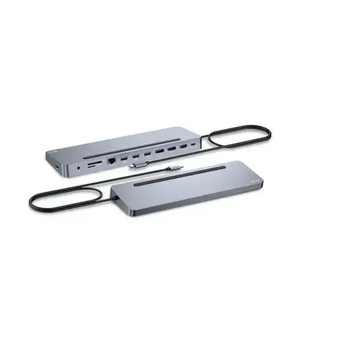 Docking Station i-Tec C31FLAT2PDPRO, USB-C, 100W, 4K, HDMI, DisplayPort, RJ-45 (Gri)