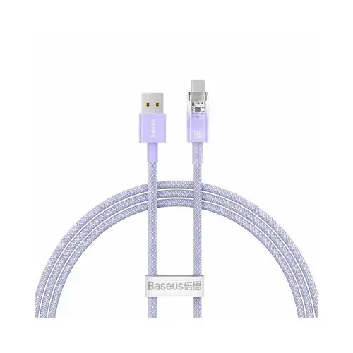 Cablu Baseus Explorer, USB la USB-C, 100W, 6A, Quick Charge, 1m, Violet