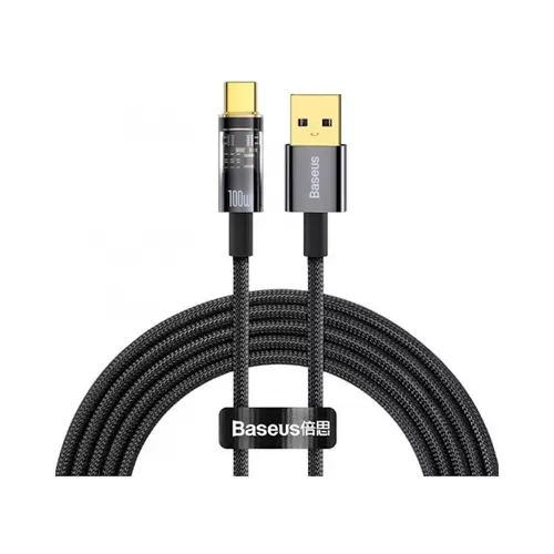 Cablu Baseus Explorer, USB la USB-C, 100W, Fast Charging, 2m, Negru