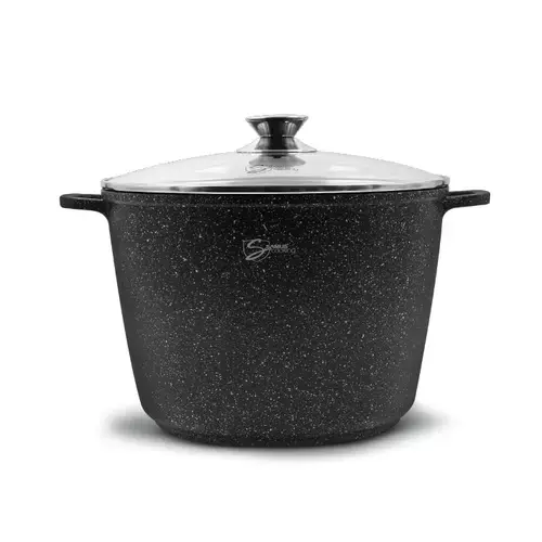 Oala inalta cu capac Samus Toledo Line TOL242-OIC, 24 cm, 6.2 L (Negru)