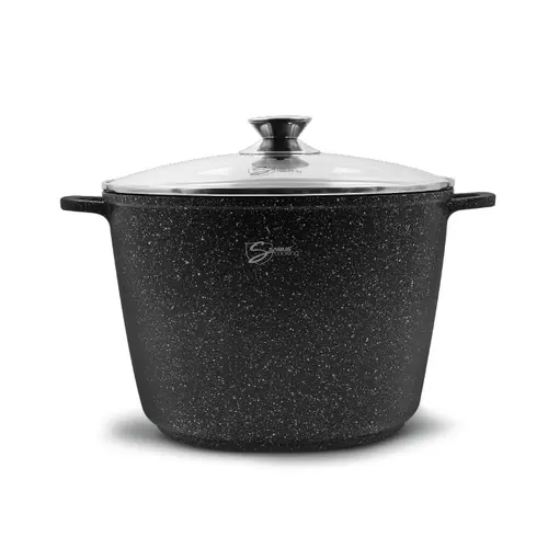 Oala inalta cu capac Samus Toledo Line TOL242-OIC, 24 cm, 6.2 L (Negru)