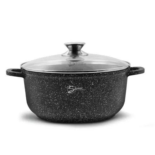 Oala cu capac Samus Toledo Line TOL26-OC, 26 cm, 5.5 L (Negru)