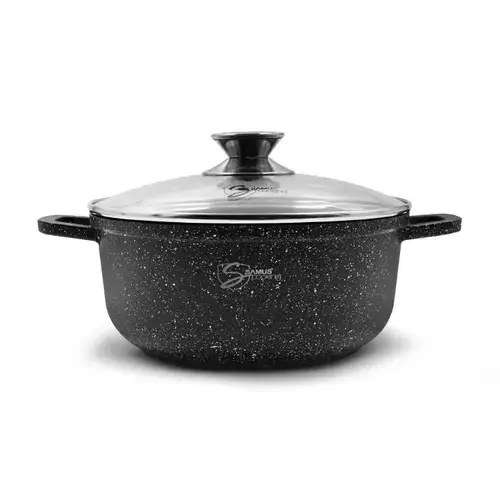 Oala cu capac Samus Toledo Line TOL22-OC, 22  cm, 3.2 L (Negru)