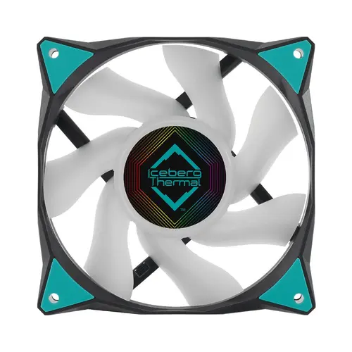 Ventilator Iceberg Thermal IceGale, iluminare ARGB, 120 mm, 2200 rpm (Albastru/Alb)
