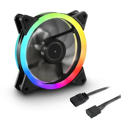 Ventilator Sharkoon Shark Blades, iluminare RGB, 120 mm, PWM (Negru)