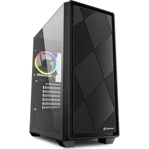 Carcasa Sharkoon VS8 RGB, iluminare RGB, Middle Tower, fara sursa, ATX (Negru)