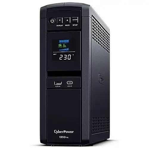 UPS CyberPower PFC Sinewave CP1350EPFCLCD, 1350VA, 810W, 6 Prize Schuko, AVR (Negru)