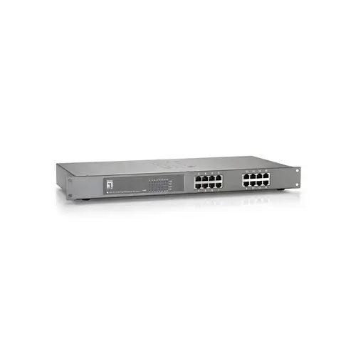 Switch LevelOne FEP-1612, 16 Porturi Fast Ethernet, PoE (Gri)