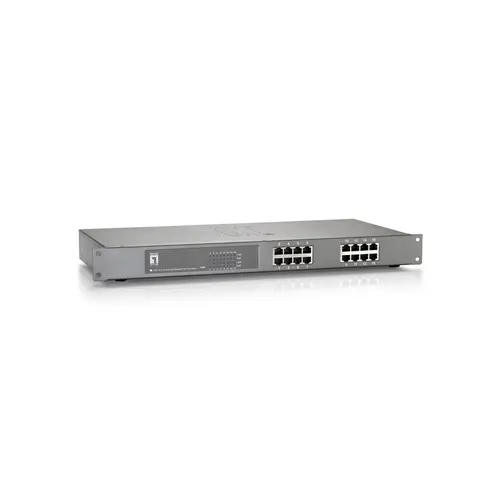 Switch LevelOne FEP-1612, 16 Porturi Fast Ethernet, PoE (Gri)