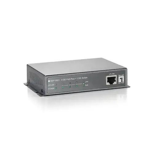 Switch Level One GEP-0521, 4 Porturi Gigabit, PoE (Gri)