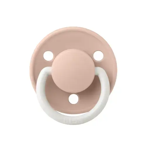 Suzeta fosforescenta De Lux Glow Latex BIBS, tetina rotunda, 6 luni +