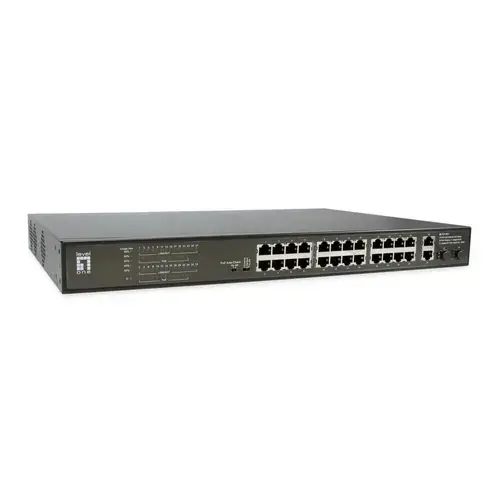 Switch Level One FGP-2831, 24 Porturi Gigabit, PoE (Negru)