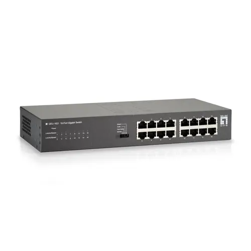 Switch Level One GEU-1621, 16 Porturi Gigabit (Negru)