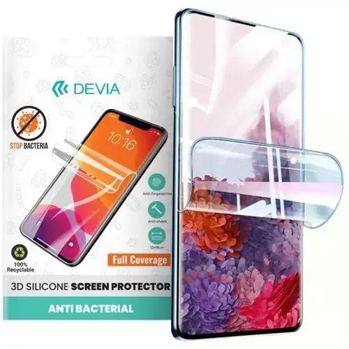 Folie Silicon Devia DVFSASGS24, Antibacterian, pentru Samsung Galaxy S24 (Transparent)