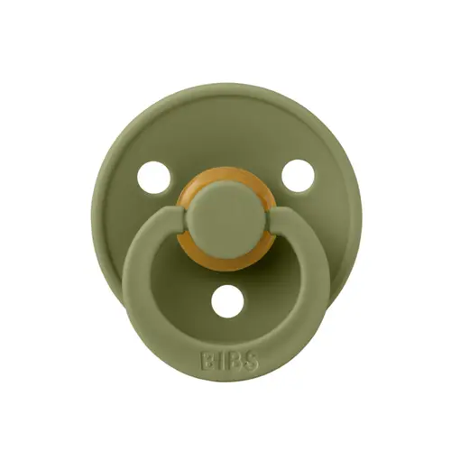 Suzeta Colour Latex BIBS Olive, tetina rotunda, 6 luni +