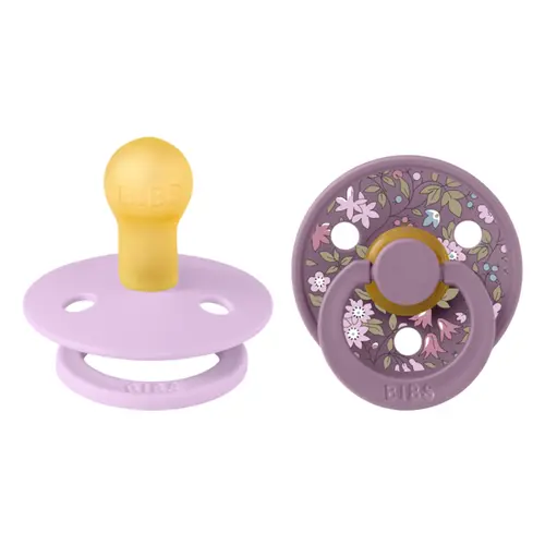 Set 2 suzete BIBS x LIBERTY Colour Chamomile Lawn Latex, tetina rotunda, 0 luni+