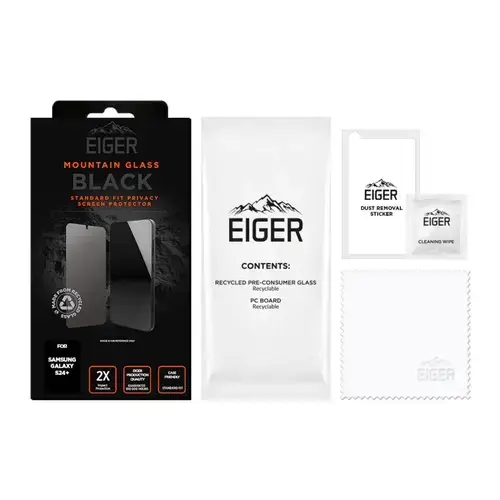 Folie Sticla Eiger Mountain Glass Privacy pentru Samsung Galaxy S24 Plus (Negru)