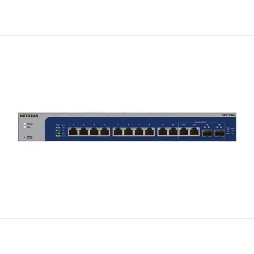 Switch Netgear Smart XS512EM, 12 Porturi Gigabit (Gri)