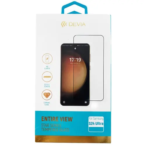 Folie Sticla Devia Star Series Entire View pentru Samsung Galaxy S24 Ultra (Transparent/Negru)