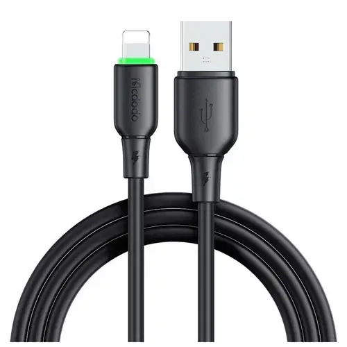 Cablu de date Mcdodo USB - Lightning Alpha Series Silicone Fast Charging, LED, 1.2m, Negru