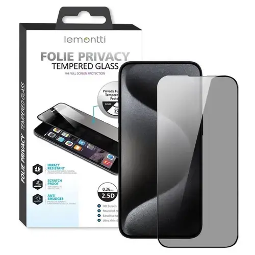 Folie Sticla Privacy Lemontti LEMFSPFSGA34N, Full Fit, pentru Samsung Galaxy A34 5G (Transparent/Negru)
