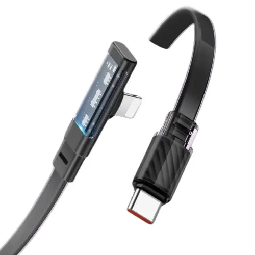Cablu de date Mcdodo Type-C - Lightning Dichromatic 90 grade, Fast Charging, 36W, LED, 1.8m, Negru