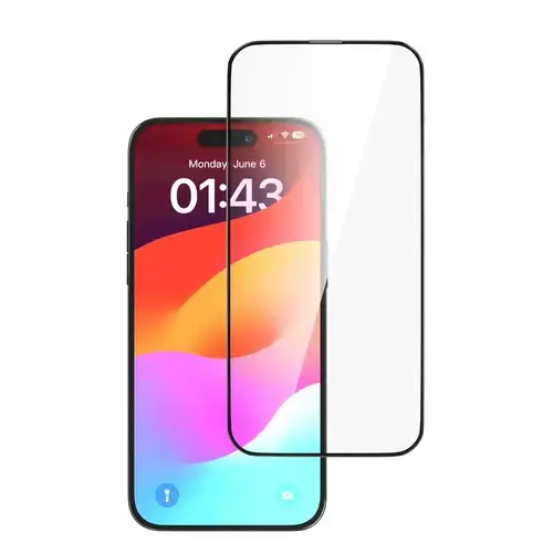 Folie Sticla Devia DVFSSEWIXVPN Star Series, Full Screen Entire View pentru Apple iPhone 15 Plus (Transparent/Negru)