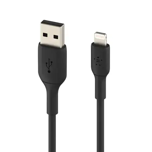 Cablu de de date Belkin BOOST CHARGE, USB-A la Lightning, PVC, 0,15m (Negru)