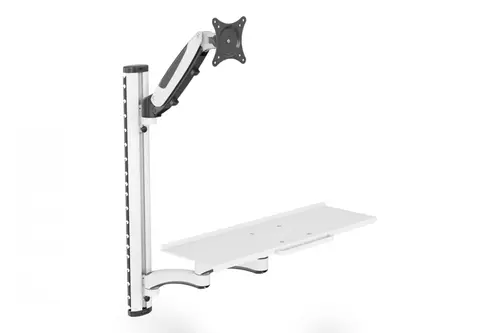Suport Perete Digitus DA-90451, Raft pentru Mouse si Tastatura, Pana la 32inch, 8 kg, Inaltime reglabila (Alb/Negru)