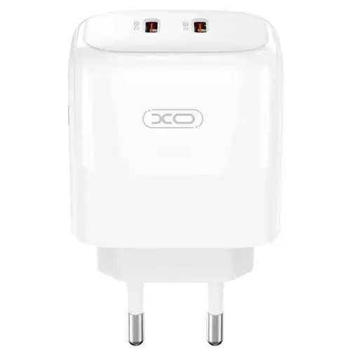 Incarcator Retea XO Design L140, 35W, 3A, 2 x USB-C, Alb
