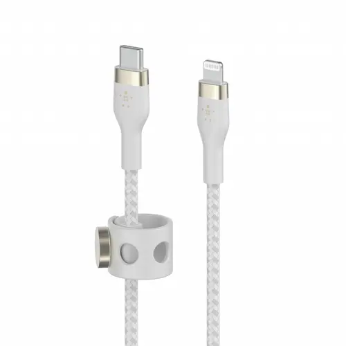 Cablu de date Belkin CAA011bt1MWH, BOOST CHARGE PRO, Flex, USB-C - LTG, 1 m (Alb)