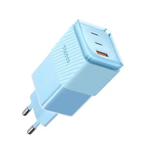 Incarcator Retea Mcdodo  Dichromatic GaN5 Mini, 2xType-C si 1xUSB-A, Fast Charging PD 67W, Albastru