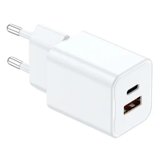 Incarcator Retea Lemontti GaN Dual Port 1x Type-C si 1x USB-A, 30W, EU Plug, Alb